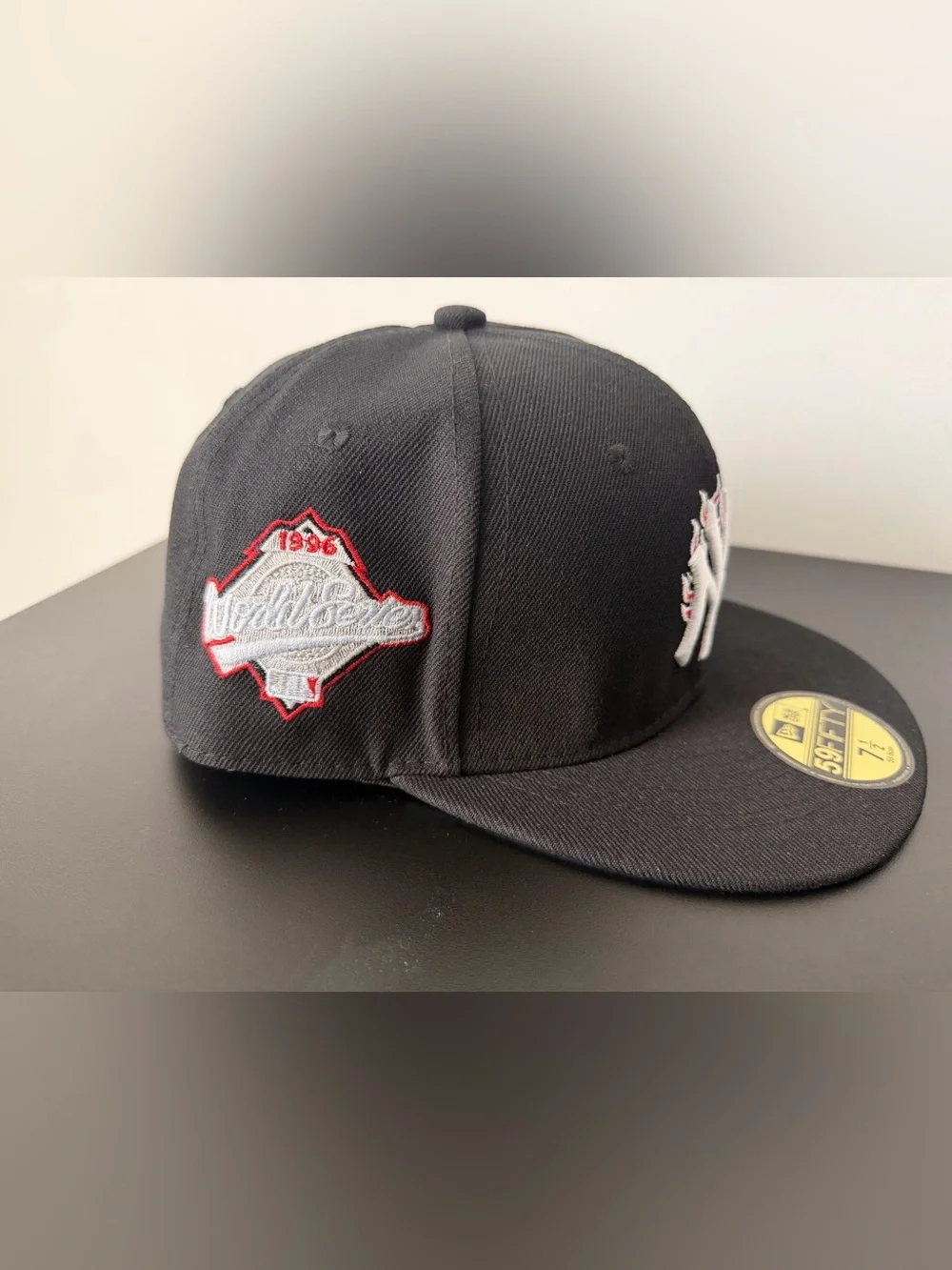 New Era Black Fitted Cap with White NY Flame Logo